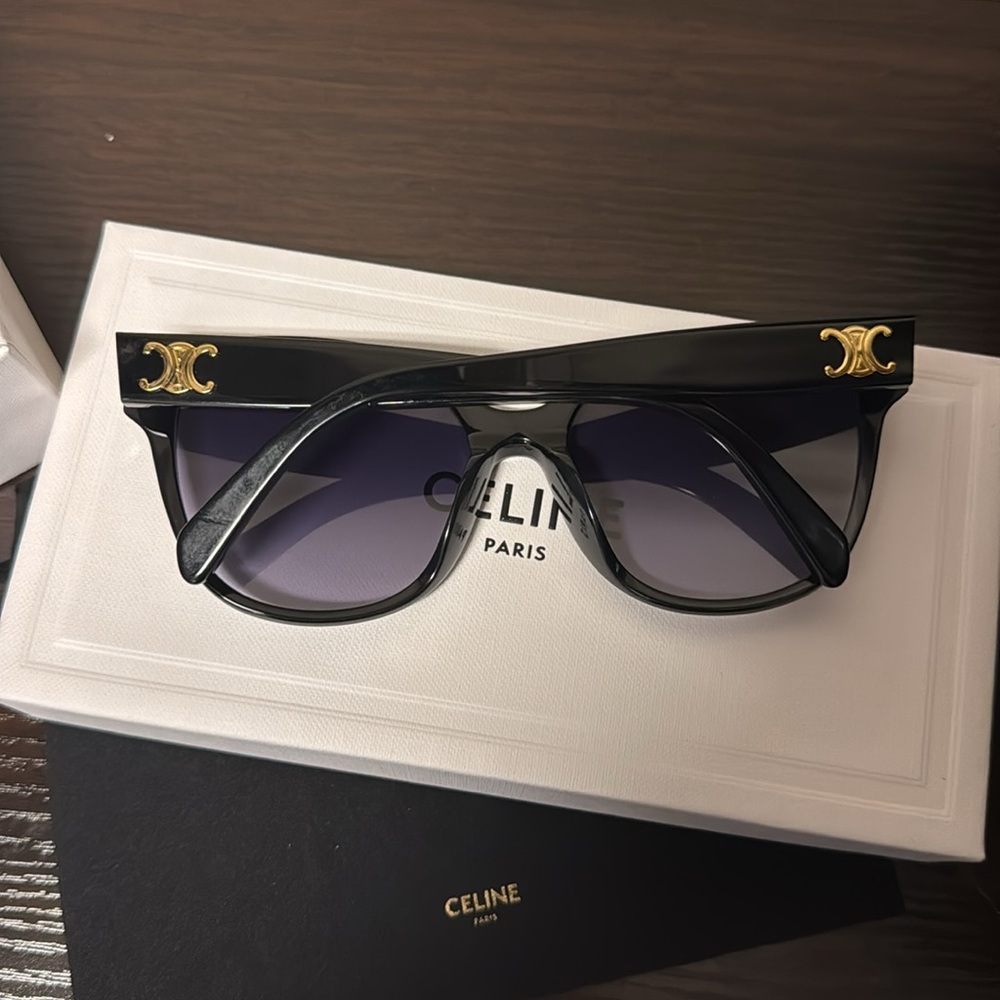 Celine Black Sunglasses with Gradient Gray Lenses - Picture 7 of 7